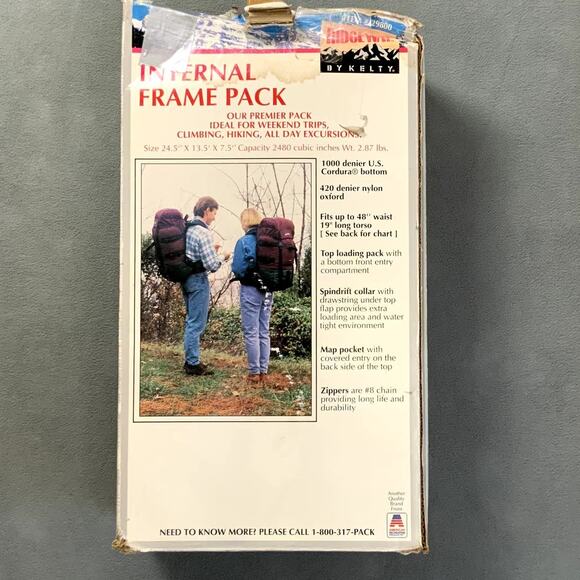 RIDGEWAY by Kelty Hiking Travel Internal Backpack Burgundy Green Up to 48" Waist - Picture 11 of 16